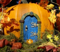 Pumpkin Delight Fairy Door